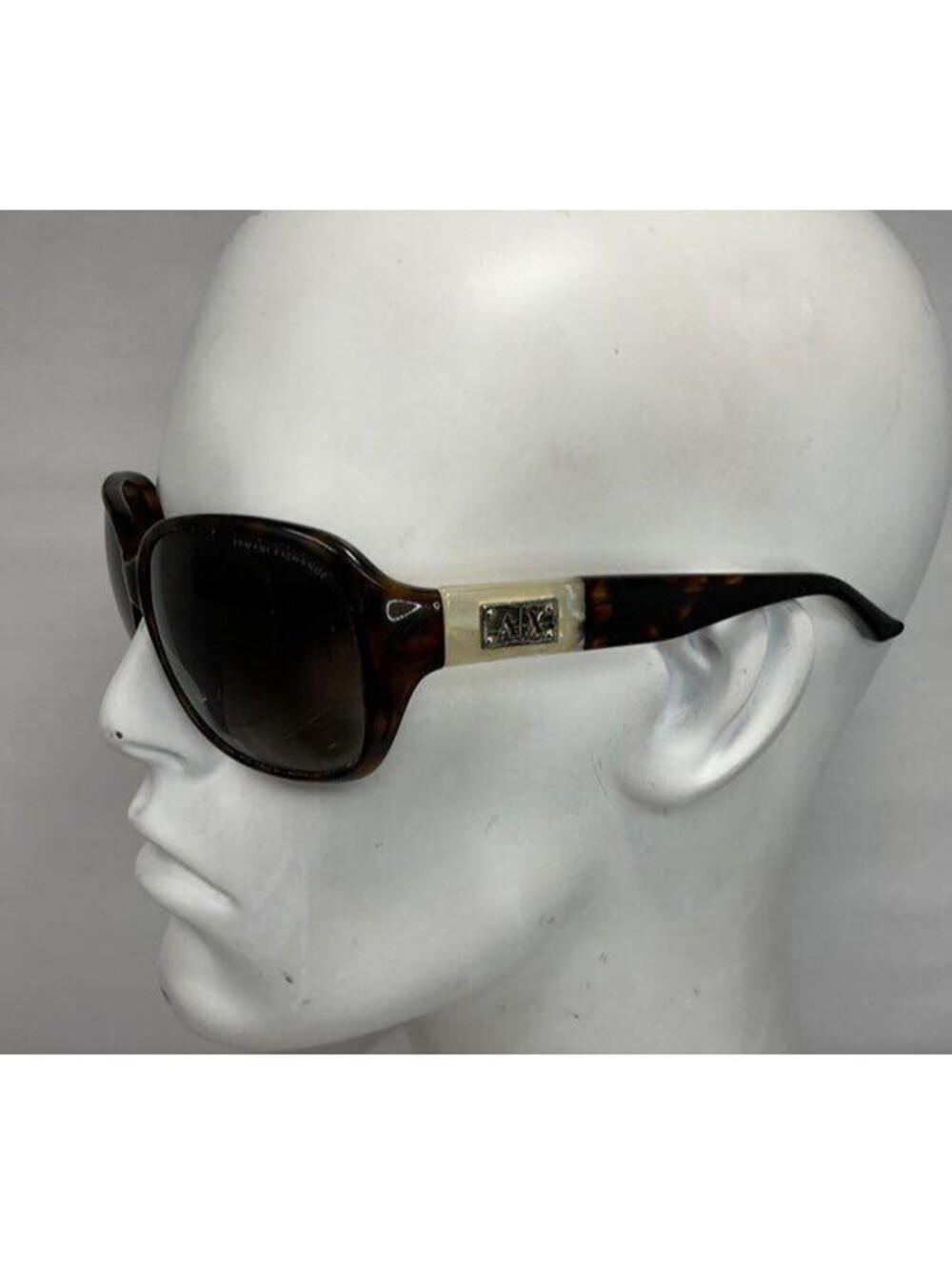 Armani Exchange Sunglasses Unisex Rectangular Logo Detail Tortoise AX137/S READ